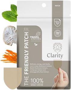 The Friendly Patch – Clarity Mushroom Patches with Lion’s Mane Mushroom, Reishi, Cordyceps & Ashwagandha – Nootropic Energy, Memory, Focus for Women and Men 8 Pack