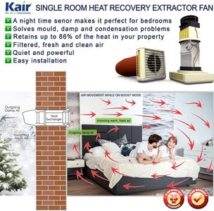 Kair Silent Bathroom Extractor Fan – Humidistat, Quiet Ventilation
