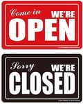 GEEKBEAR Open Closed Sign - All in One Kit, Double Sided, Acrylic - 7.9 x 7.9 in (01. Red & Black)