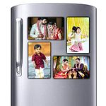 PRINTSWAYS Customized Photo Fridge Magnets (Set of 4) Glossy Finish - 5 X 3 Inch (Fridge Magnet Photo Frame) Diwali Gift (4 PCS Fridge Magnets)