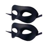 Men Women Masquerade Mask, Venetian Rome Half Face Eyes Masks Mardi Gras Themed Party Costume Cosplay Sets (Black, 2pcs)