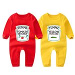 culbutomind Baby Twins Bodysuit Ketchup Mustard Newborn Baby Outfits Unisex Romper Infant Jumpsuit