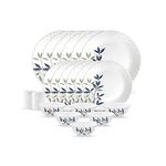 La Opala Novo Collection Opal Glass Crockery | for Family of 6 | Dinner Set 20 pcs Silken Charm | Plates & Bowls for Dining | Microwave Safe | 100% Vegetarian | Extra Strong | Light & White