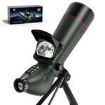 ZIMOCE Digital Telescope for Adults & Kids, Portable Astronomy Telescope, Dual Screen Viewing with Built-in Camera, Capture Moon & Night Sky, For Beginners, Tripod & 64GB Card Included