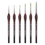XDT#729 Micro Pin Point Artist Paint Brush 6 Piece Set Triangular Handle #00000#000#0#2#4#6, Fine Detailing Painting, Scale Models, Acrylic Watercolor Oil