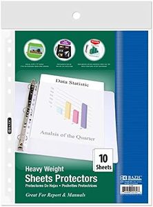 BAZIC Products Sheet Protectors Heavyweight, Fit 8.5"x11" Paper, Reinforced11 Hole Clear Plastic Sleeves Ring Binder Sheets (10/Pack), 144-Packs