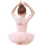 Tancefair Ballet Leotards for Girls Dance Leotard with Tutu Skirt Toddler Activewear Ballet Dress Criss-Cross Bow Back