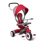 Radio Flyer 481TZ 4-in-1 Stroll 'N Trike, Red Toddler Tricycle for Ages 9 Months-5 Years Stroller, 19.88" X 35.04" X 40.75"