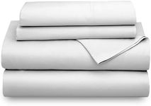 Hotel Luxury Cotton Blend White Sheet Set King Size, 1200 Thread Count Ultra Soft Sateen 4pcs Sheet Set, Moisture Wicking & Wrinkle Resistant, Easy Care Fall Bedding Set by Color Sense