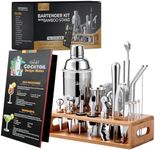 TEAVAS Mixology Bartender Kit with Japanese Jigger & Stand - 25 Piece Stainless Steel Cocktail Making Set with Shaker, Strainer, Mixer, Spoon, Muddler - Birthday Gifts