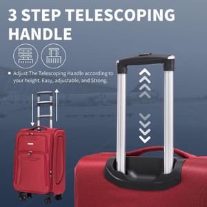 FLYMAX 32" Lightweight Suitcase – Red Luggage