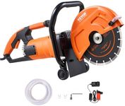 VEVOR Electric Concrete Saw, 9 in, 2000 W 15 A Motor Circular Saw Cutter with 3.5 in Cutting Depth, Wet/Dry Disk Saw Cutter Includes Water Line, Pump and Blade, for Stone, Brick