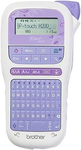 BROTHER, PT-H200 Label Maker, P-Touch Craft Label Printer, Handheld, QWERTY Keyboard, Up to 12 mm Labels, Includes 12 mm Gold on White Tape Cassette , White/Violet