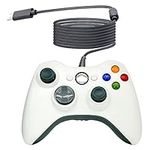 OSTENT Wired USB Controller Gamepad Joystick Joypad Compatible for Microsoft Xbox 360 Console Windows PC Laptop Computer Video Games Color White