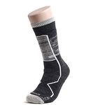 Hans Pure Merino Wool Socks Calf Size (CharcoalGrey-FrontLightGrey, 3)