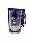 1stclassgifts [Custom] Personalised 1 Pint Glass Tankard (Beer Pot) in Silk Lined Gift Box Christmas Birthday Gift Any Text Engraved., Blue