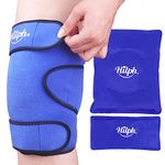 Hilph Knee Ice Pack Wrap, Reusable Ice Pack for Knee Replacement Surgery Gel Cold Compression Knee Ice Pack Wrap Around Entire Knee for Knee Injuries, Pain Relief, Swelling, Bruises - Blue