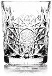 Libbey Hobstar Double Old Fashioned Glasses 12oz / 340ml - Set of 4 - Vintage Cut Glass Whisky Tumblers