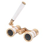 Annadue Opera Glasses Binoculars,3X25 Theater Glasses Binocular,Portable Opera Binocular Telescope with Handle for Adults/Kids/Women/Girls in Musical(white)