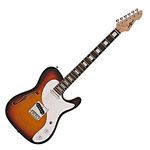 Knoxville Semi-Hollow Electric Guitar by Gear4music, Sunburst