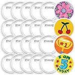 Wendergo 20 Pack Acrylic Button Clear Badges, Handmade Button Badge with Pins, Badge Making Kit for Kids, DIY Badge Craft Supplies for Children School Activities Birthday Wedding Party(1.46 Inch)