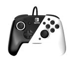 PDP Gaming Faceoff Deluxe+ Wired Switch Pro Controller - Black and white - Officially Licensed by Nintendo - Customizable buttons and paddles - Ergonomic Controllers