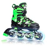 Kuxuan skates Adjustable Inline Skates with Light up Wheels, Fun Illuminating Skates for Kids Youth Adult