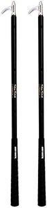 Hot-Shot 2-Pack Collapsible Livestock Sho-Stik with Adjustable Shaft, Black – Animal Guide Show Stick with Golf-Style Grip and Glass-Filled Aluminum Hook for Cattle and Horse