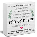 Hiagkmet Thank You Gifts for Women Men, Funny Home Office Decor Wooden Box Sign,Appreciation Inspirational Gift Ideas for Coworkers Friend, I Believe in You, You Got This