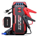 JRAPOTU Portable Car Jump Starter, 2500A Peak Battery Jumper Starter Portable, Jump Box for Car Battery, 12V Portable Jump Starter for 8.0L Gas & 7.0L Diesel Cars with USB Ports & LED Flashlight