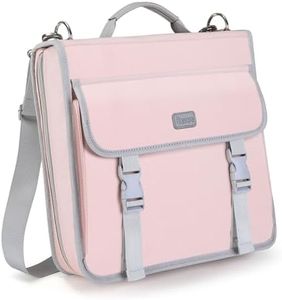Banero 3" D-ring Zipper Binder with 700+ Sheets Capacity, 3-ring Zip Up Binder with Shoulder Strap for School, College, Office, Compatible with 13" MacBook & 12.9" Tablet (Light Pink)