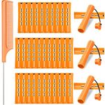 36 Pieces Hair Perm Rods Set Cold Wave Rods Plastic Perming Rods Hair Curling Rollers 0.87 Inch/ 2.2 cm with Stainless Steel Rat Tail Comb Pintail Comb for Hairdressing Styling Tools, Orange