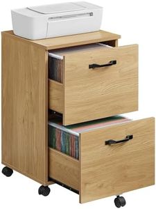 VASAGLE 2-Drawer File Cabinet, Filing Cabinet for Home Office, Small Rolling File Cabinet, Printer Stand, for A4, Letter-Size Files, Hanging File Folders, Industrial, Straw Yellow UOFC040Y70