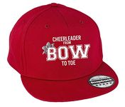 Hippowarehouse Cheerleader from Bow to Toe Cheerleading Snapback hat Premium Printed 5 Panel Flat Peak Cotton OneSize Adults Classic Red