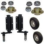 AB Tools 350kg Trailer Suspension Unit (Pair) & Cast Wheel Hubs & 400-8 Wheels 4" PCD