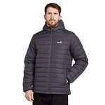 Peter Storm Men's Blisco II Lightweight, Water Repellent & Insulated Jacket with Hood and 2 Pockets, Cold Weather & Winter Padded Puffer Coat, Dark Grey, XL