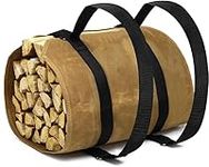 WITSTEP Firewood Carrier Backpack, Water Resistant firewood Bag Sturdy Log Tote with Adjustable Straps,Waxed Canvas Firewood Log Carrier Backpack for Indoor Outdoor Camping Wood Stove Accessories