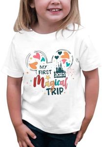 My First Magical Trip Shirt Toddler Girl Magic Animal Kingdom Castle T Shirt Cute Graphic Short Sleeve Tops White