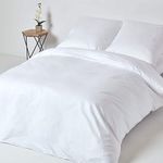 HOMESCAPES 1000 Thread Count Egyptian Cotton White Duvet Cover Set Euro Size 155 x 220 cm Luxury Quilt Cover Bedding Set Pillowcase Included