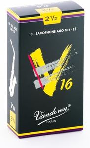 Vandoren V16 Alto Saxophone Reed Box of 10, Strength 2.5