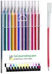 Glitter Gel Pen Set, Multi-Functional Colored Drawing Pens for Scrapbooking, Portable Journaling Crafting Doodling Drawing Glitter Pens for Adults School Supplies (12-Color)