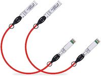 Colored 10G SFP+ Twinax Cable, Direct Attach Copper(DAC) Passive Cable, 0.5m (1.64ft) in Red, for Cisco SFP-H10GB-CU0.5M, Meraki, Ubiquit, Mikrotik, Intel, Fortinet, Netgear, D-Link and More