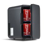 CLIPOP Mini Fridge Quiet 6L 8 Cans Portable Car Refrigerator, AC+DC Power Cooler and Warmer for Bedroom, Camping, Dorm, Travel, Office, Personal Fridge for Skin Care, Makeup, Drinks (6L, Full Black)