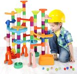 Marble Run,135 PCS Marble Maze Building Block Toys Gravitrax Marble Run for Kids,STEM Learning Toys Marble Track Race Tower Model Creative Birthday Gift with 60 Marbles for Boys & Girls 3 4 5 6 7 8 9