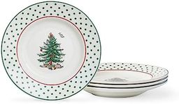 Spode Christmas Tree 8" Candy Cane Appetizer Plates (Set of 4) - Festive Holiday Tableware, Dishwasher & Microwave Safe - Ideal for Desserts, Snacks, Salads - Christmas Décor & Holiday Gift