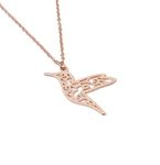 Rose Gold Hummingbird Pendant Necklace Handmade