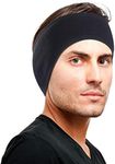 Omenex Winter Headband Ear Warmer Fleece Headbands Gear Ear Muffs Earband for Men Women Ponytail Cold Weather Snow Runners Jogging Thermal Double-Layer (Black)