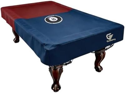 9FT Heavy Duty Leatherette Pool Table Cover (113"x63"x8"), Red/Dark Blue