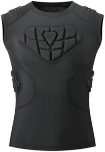 Youth Football & Rugby Padded Shirt, Sleeveless Practice Jersey with Integrated Shoulder, Rib & Chest Pads YL
