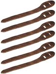 Hide & Drink, Set of 6 Rustic Zipper Pulls Replacements, Tags for Backpacks, Jackets, Wallets, Luggage and Bags, Full Grain Leather, Handmade, Bourbon Brown